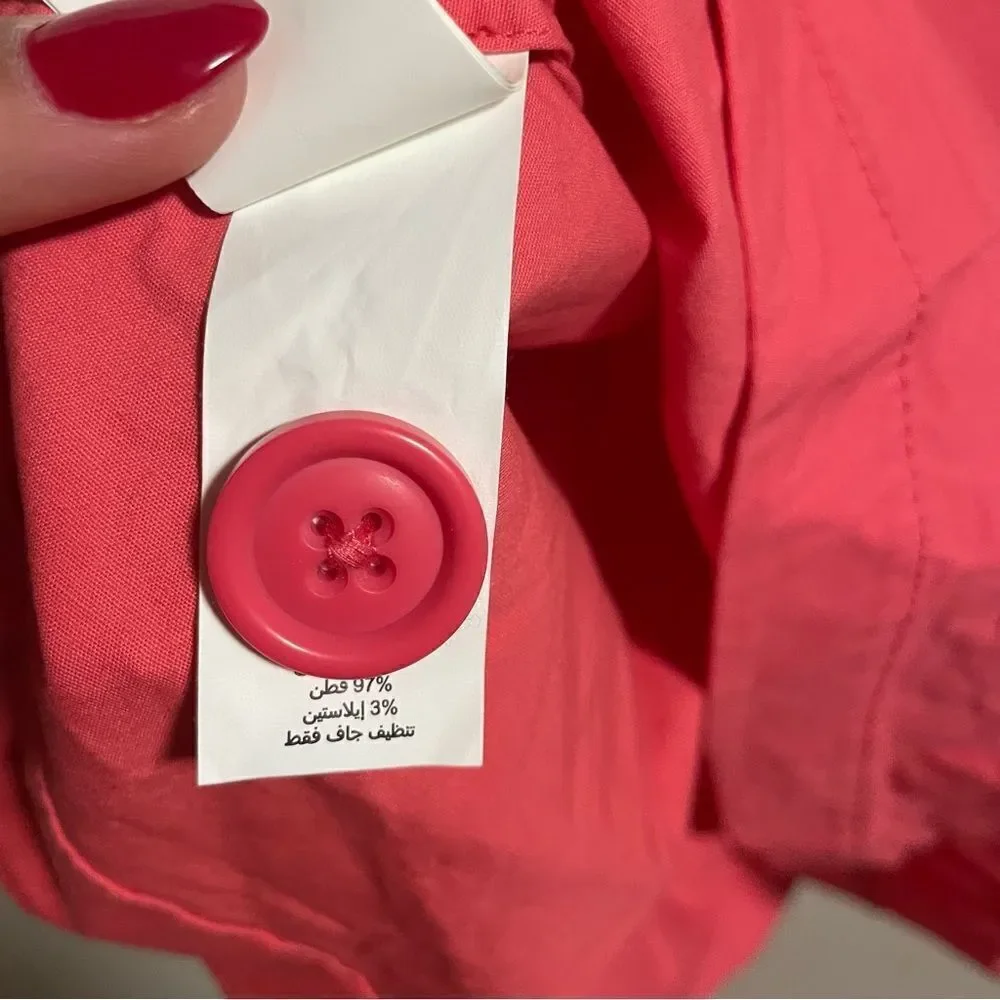 Kate Spade Shore Thing Button Back Peach Sherbet Peplum Top Coral- Size 6